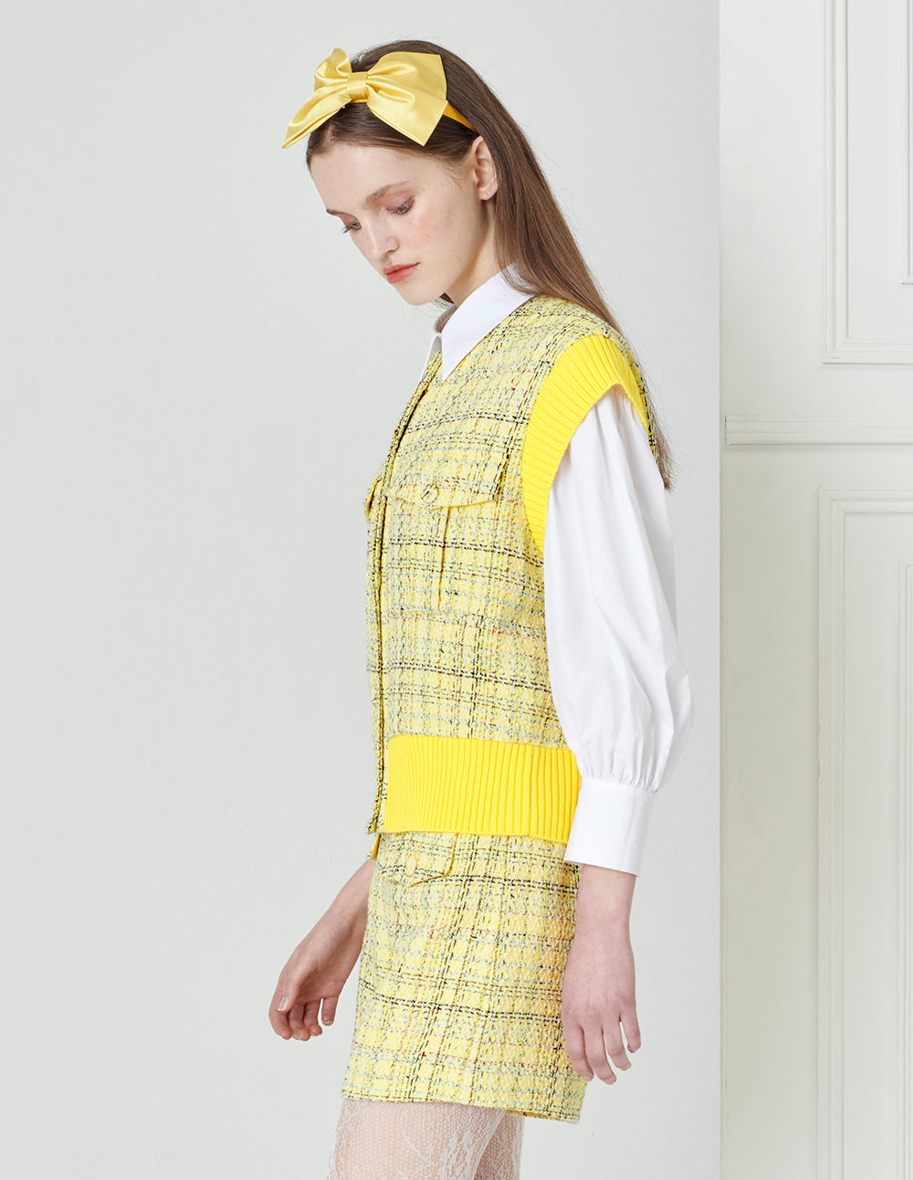 BORA AKSU Sharp Lemon Tweed Suit Shorts