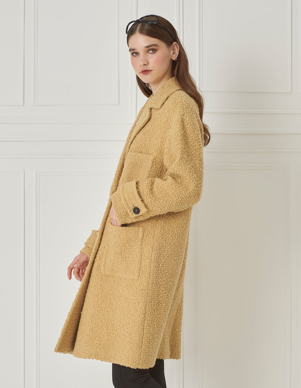 BORA AKSU Atmospheric Lapel Double-Breasted Patch Pocket Wool Coat