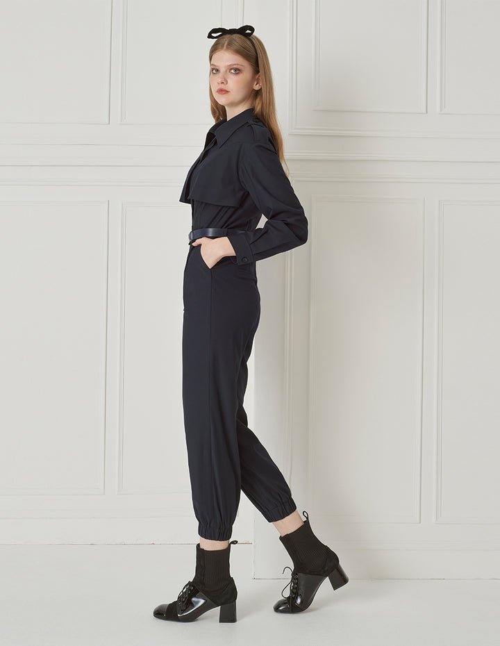 BORA AKSU Utility Style Lapel Belt Jumpsuit