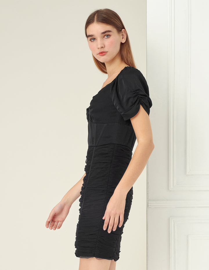 BORA AKSU Fitted hip pleated dress