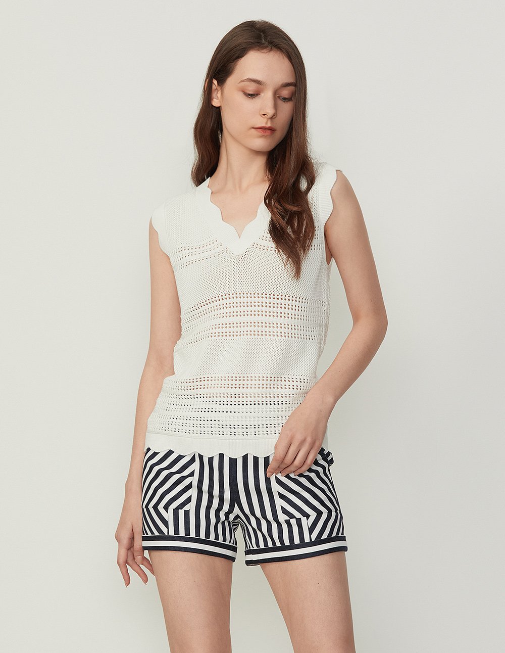 BORA AKSU Strip Pattern Slim Fit Shorts