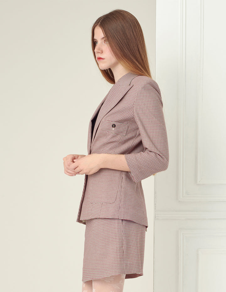 Classic slim fit houndstooth skirt