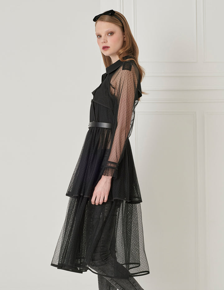 BORA AKSU Polka-Dot Tuile Splicing Windbreaker