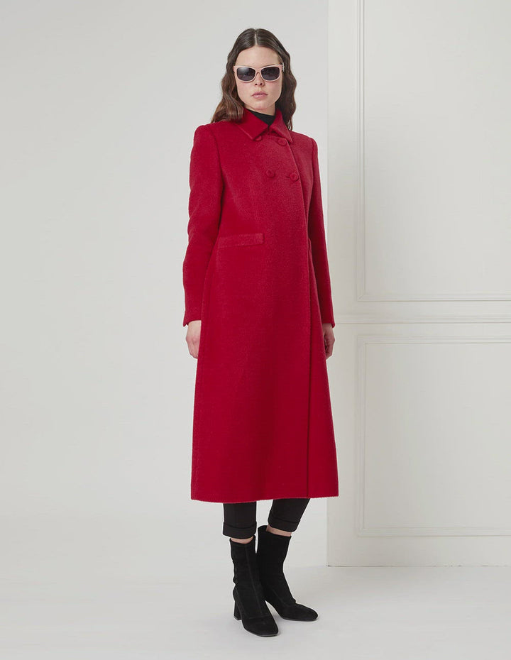 BORA AKSU Cherry Red Woollen Long Coat