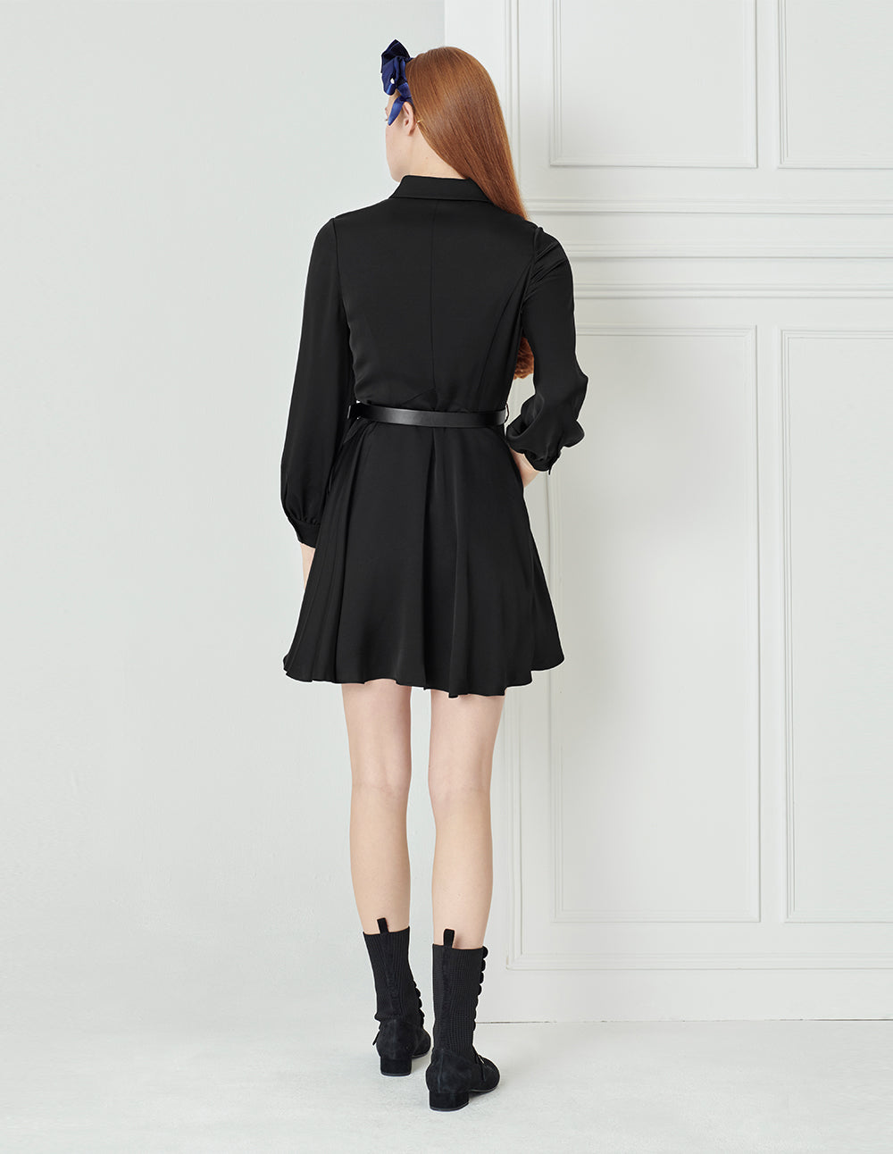 BORA AKSU Pleated Embellished Nipped Shirt Dress