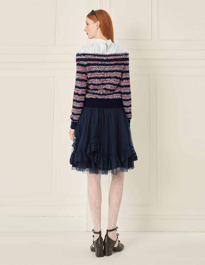 BORA AKSU Layered Mesh Patchwork Skirt