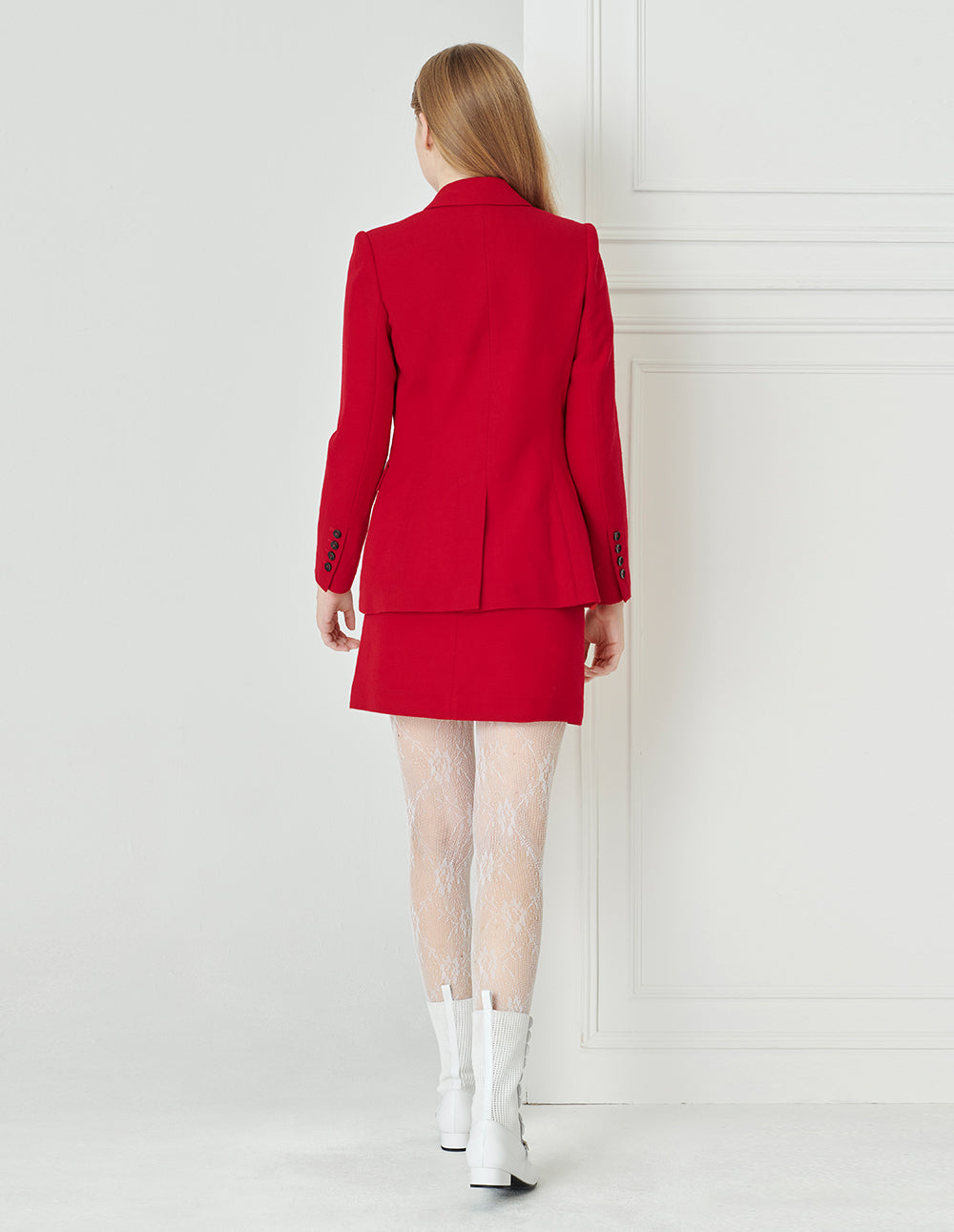 BORA AKSU Cherry Red Sheep's Wool Skirt