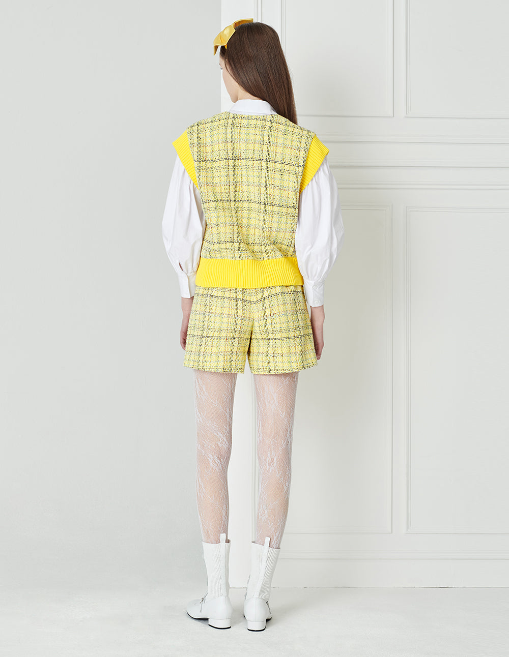 BORA AKSU Sharp Lemon Tweed Suit Shorts