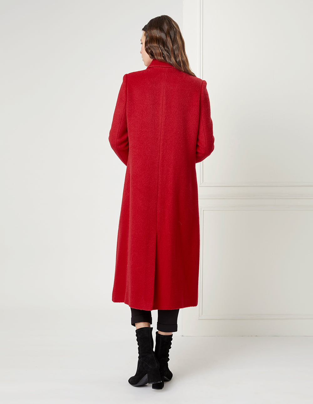 BORA AKSU Cherry Red Woollen Long Coat
