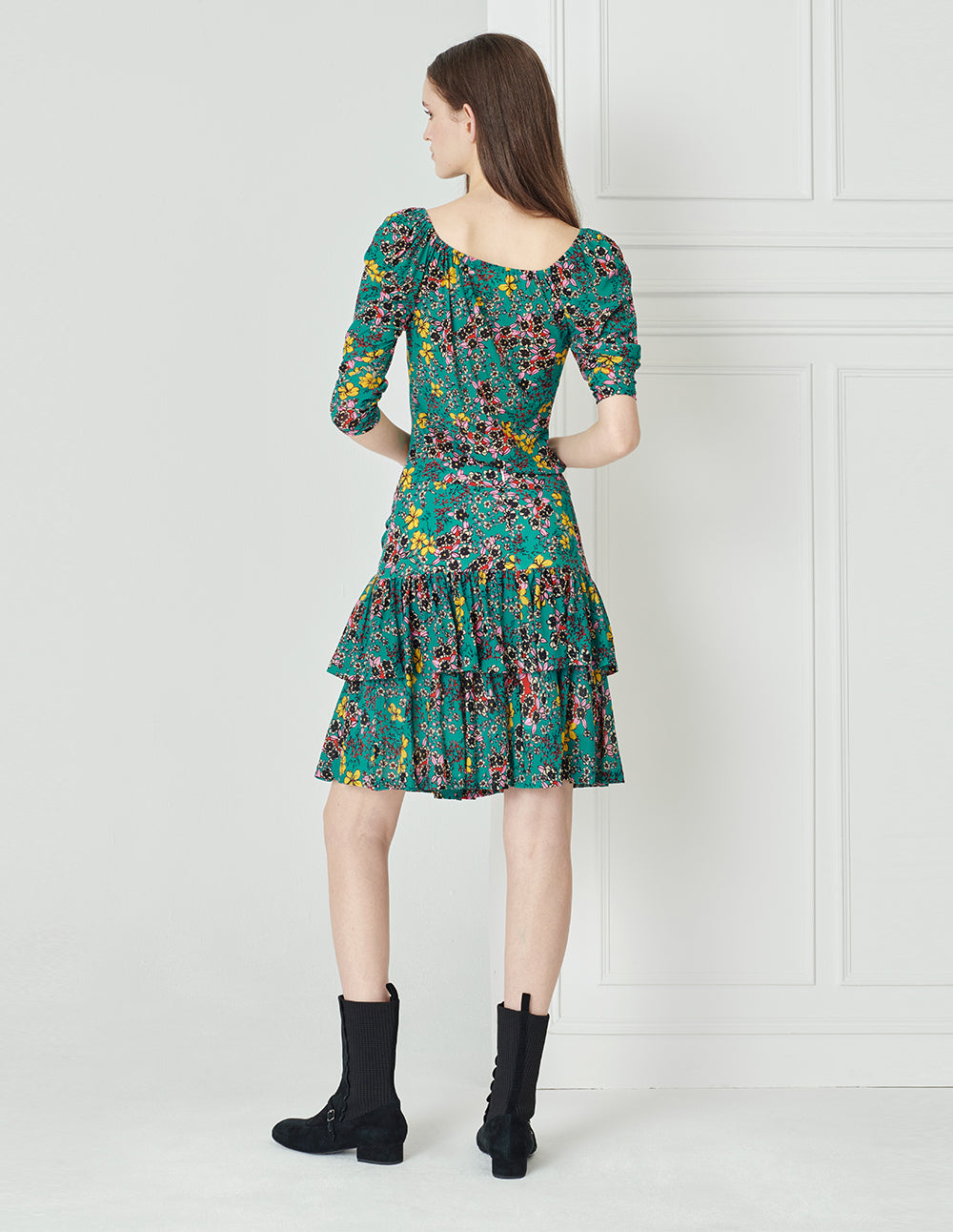 BORA AKSU Feminine Ruffle Print Skirt