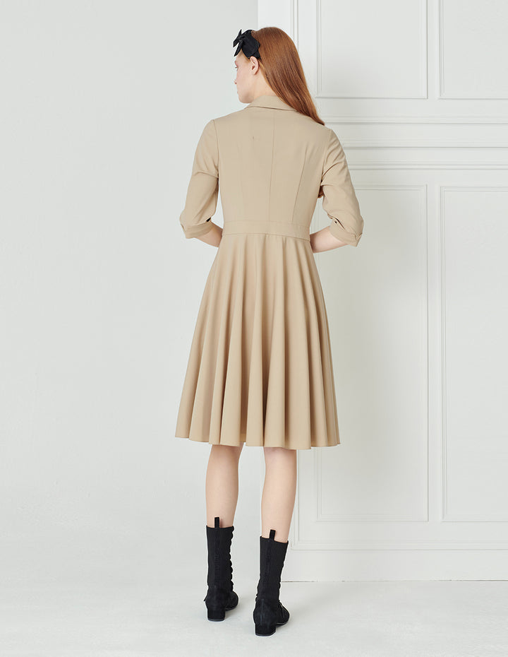 BORA AKSU Vintage Tiered Skirt Double Breasted Suit Dress