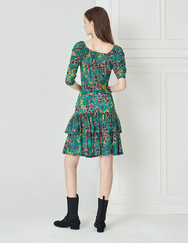 BORA AKSU Retro Court Style Generous Collar Printed Top