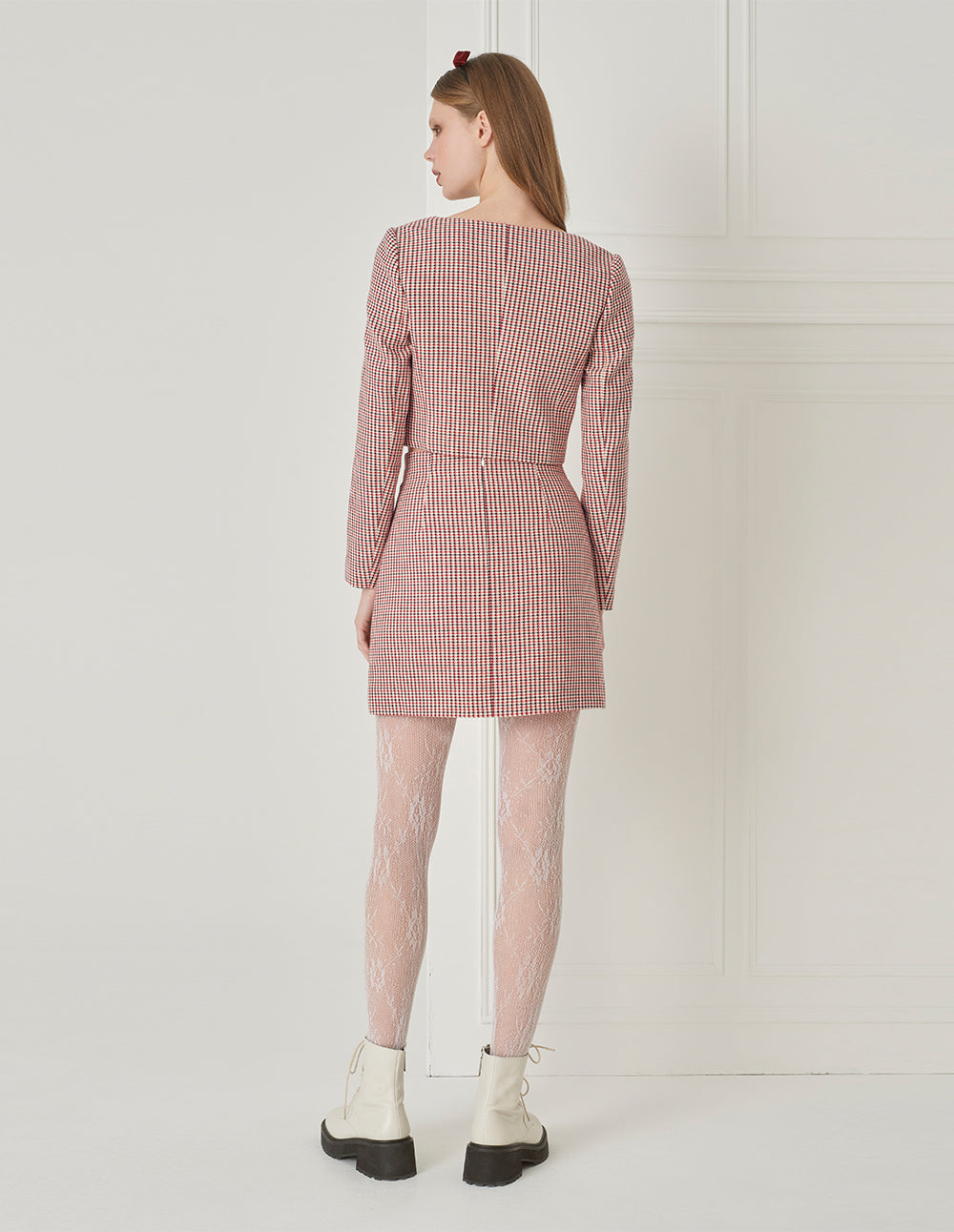 BORA AKSU Houndstooth Tweed Cropped Jacket