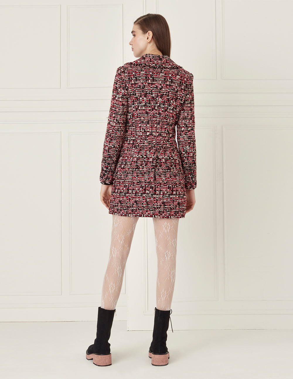 BORA AKSU Red And Black Tweed Pack Hip Skirt