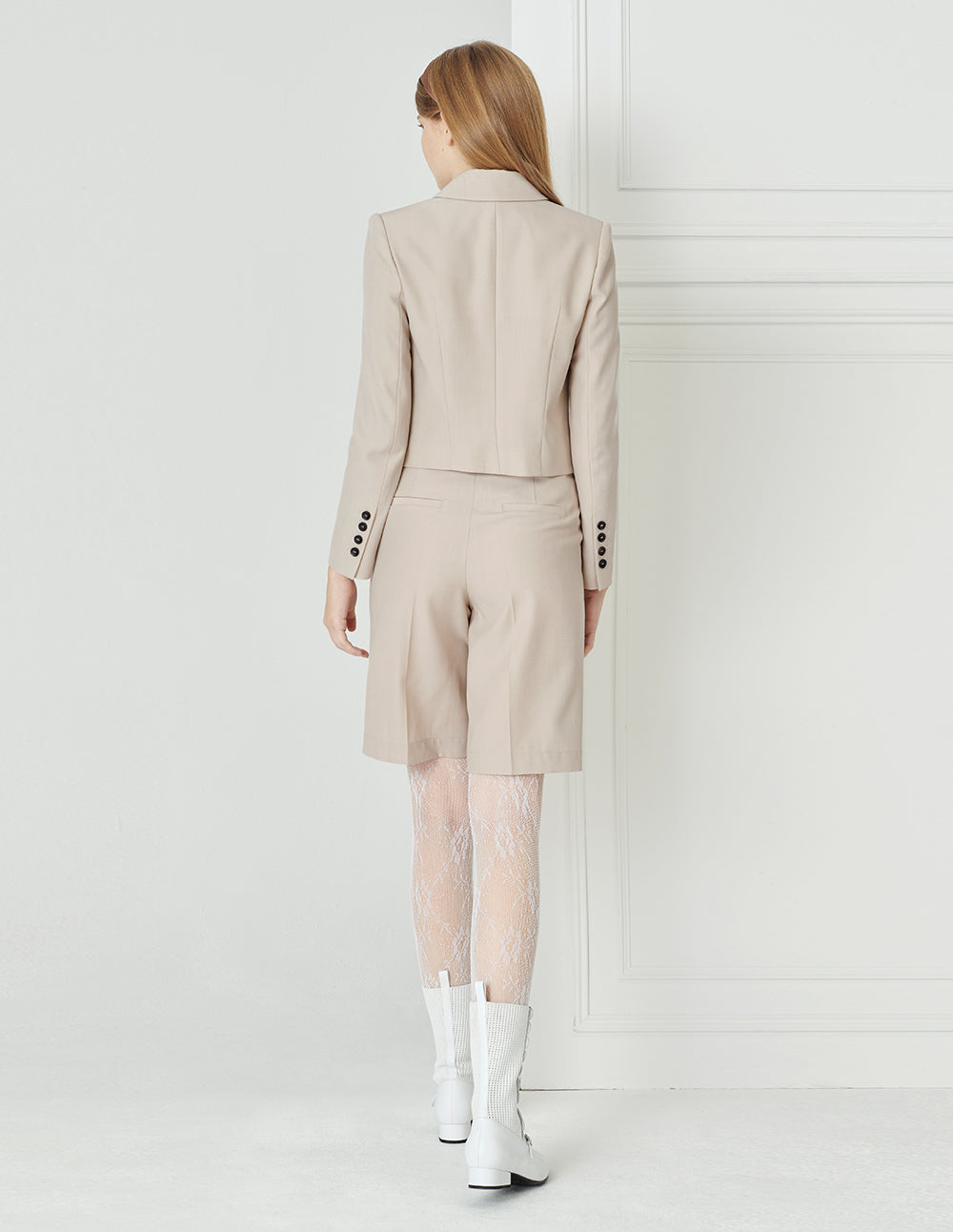 BORA AKSU Apricot Cropped Suit Shorts