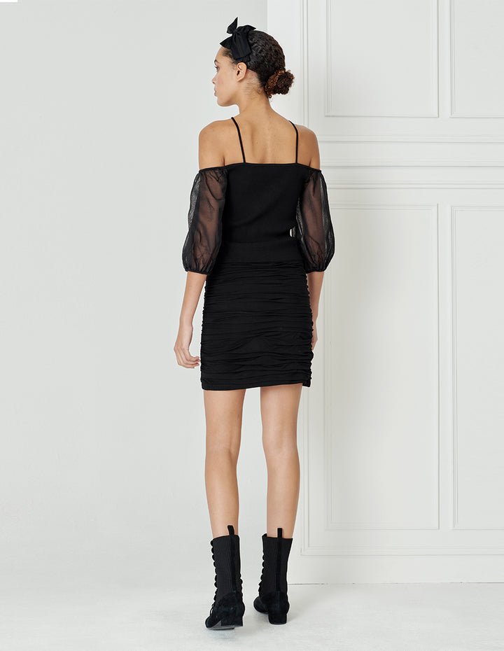 BORA AKSU Cross-Strap Off-The-Shoulder Knitted Top
