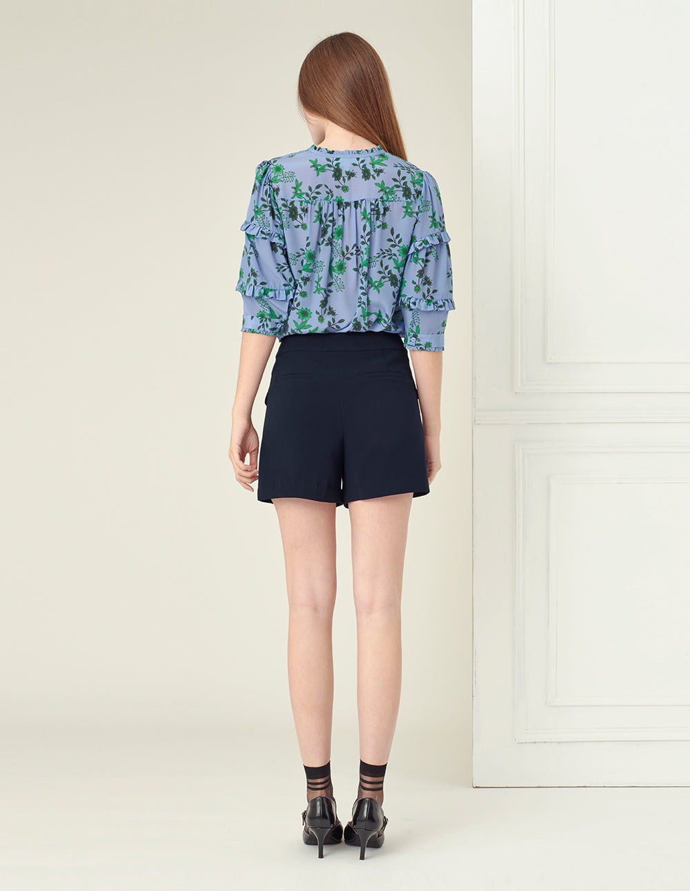 BORA AKSU Bavy blue flap pockets shorts