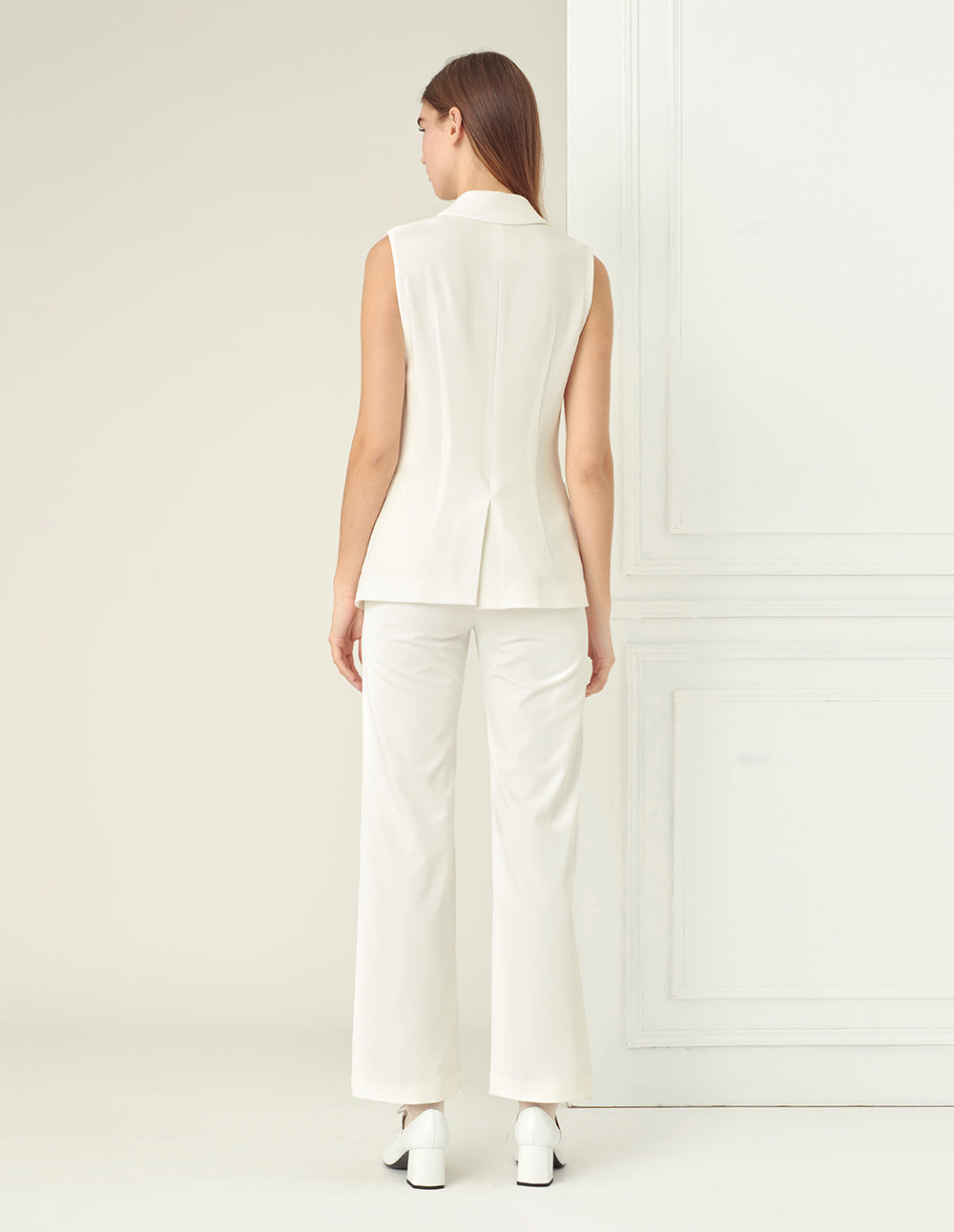 BORA AKSU Peak lapel design pure white Vest