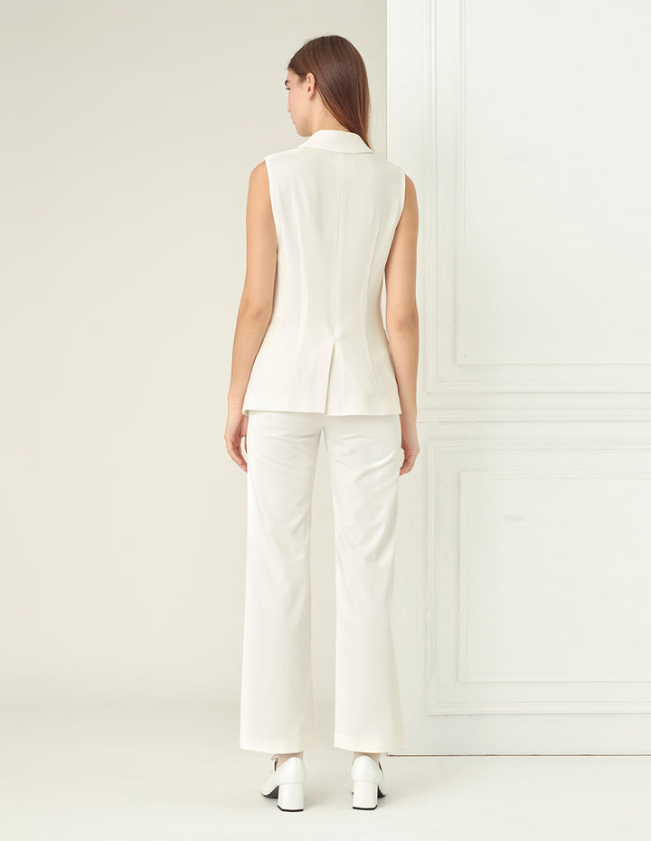 BORA AKSU Peak lapel design pure white Vest