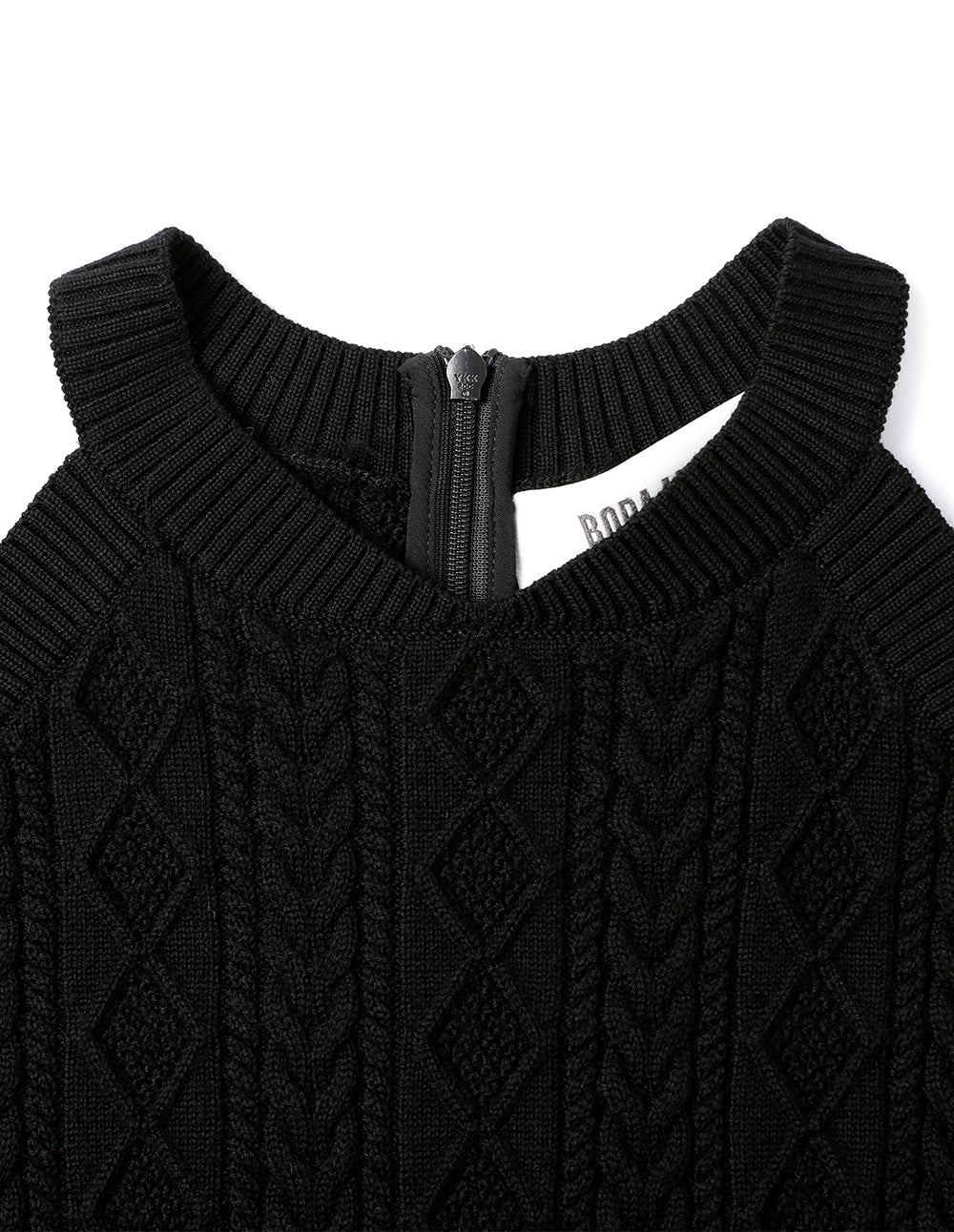 BORA AKSU Puff-Sleeved Houndstooth Contrast Wool Patchwork Dress