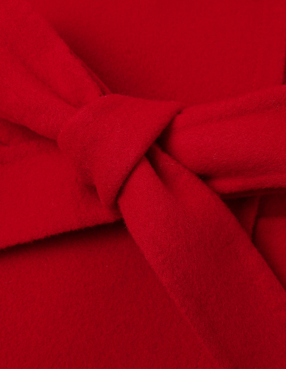 BORA AKSU Elegant Red Lantern Sleeve Lapel Lace-Up Woolen Coat