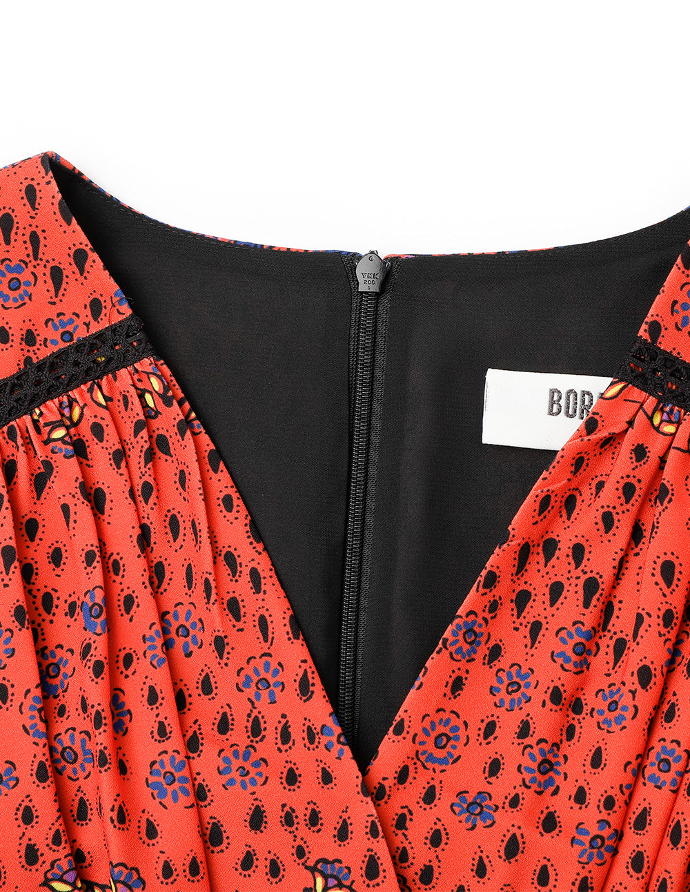 BORA AKSU Puff Sleeve Waist Print Long Dress