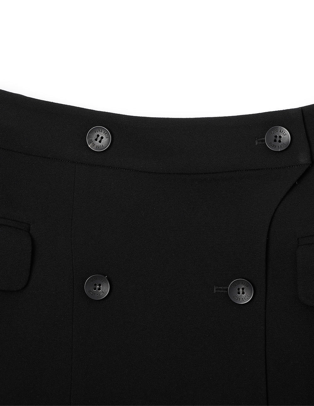 BORA AKSU Elegant All-Match Triple-Acetate Lapped Double-Breasted Skirt