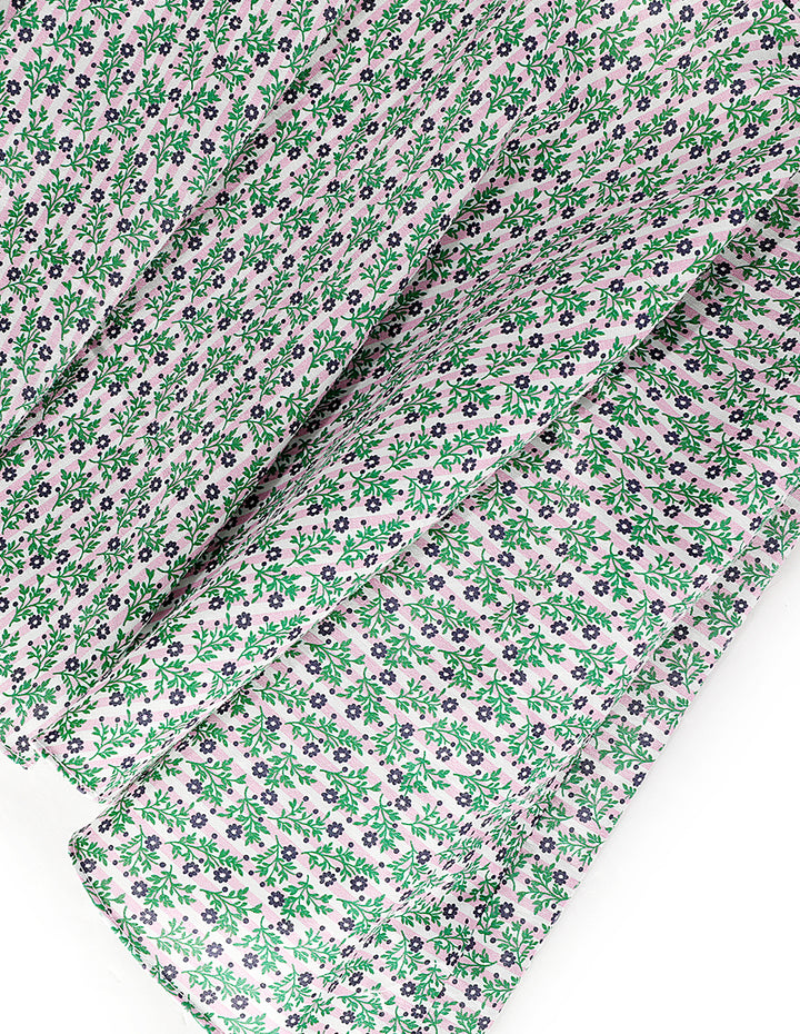 BORA AKSU Light green floral print V-neck short sleeved top