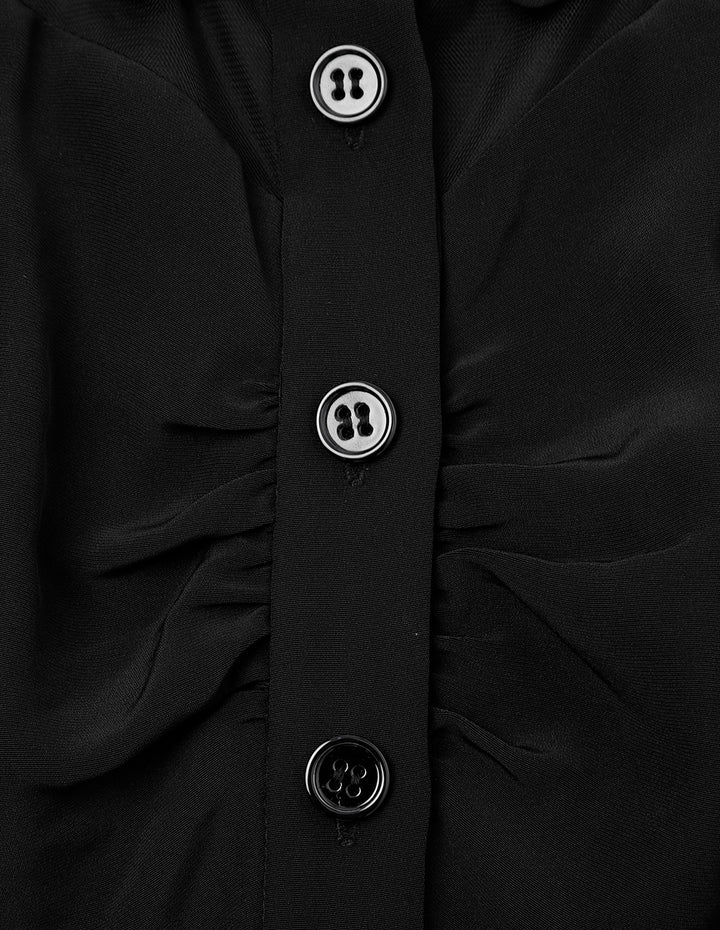 BORA AKSU Pleated Embellished Nipped Shirt Dress