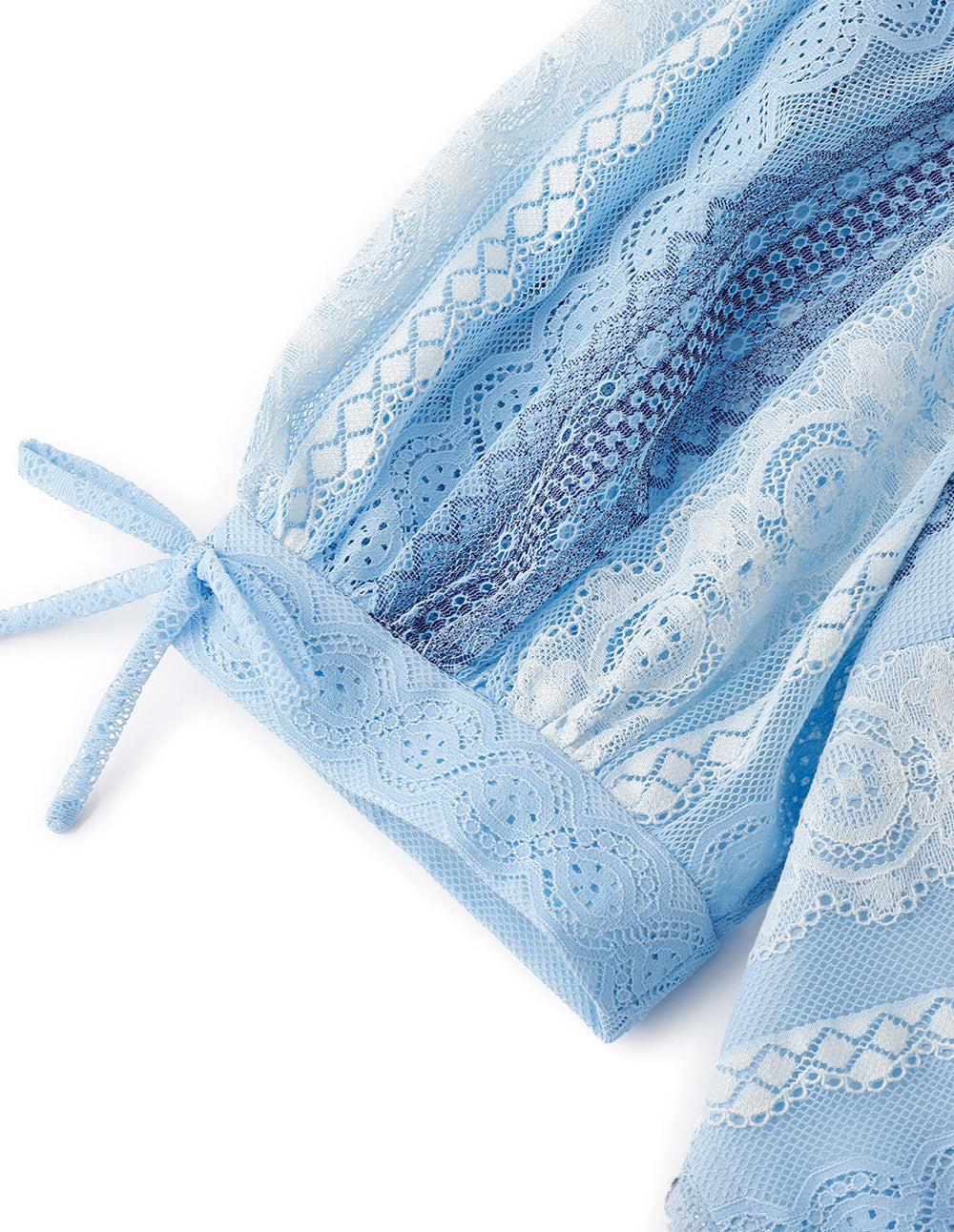 BORA AKSU Elegant Square Collar Bubble Sleeve Lace Fitted Waist Dress