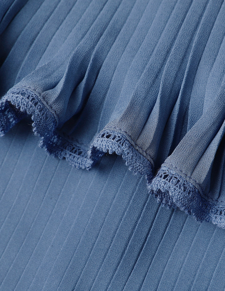 BORA AKSU Pleated Tiered Skirt Dress