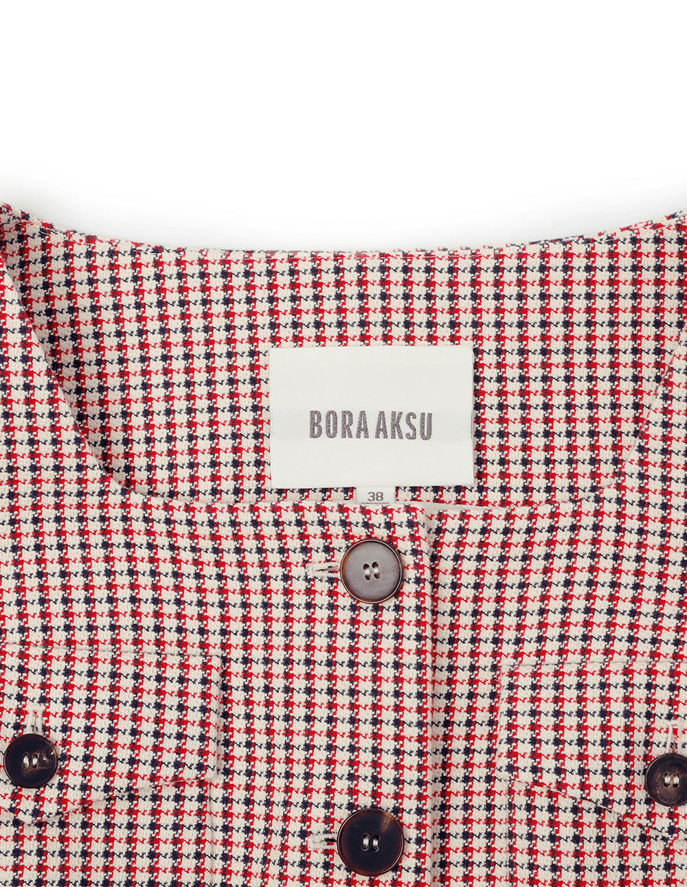 BORA AKSU Houndstooth Tweed Cropped Jacket