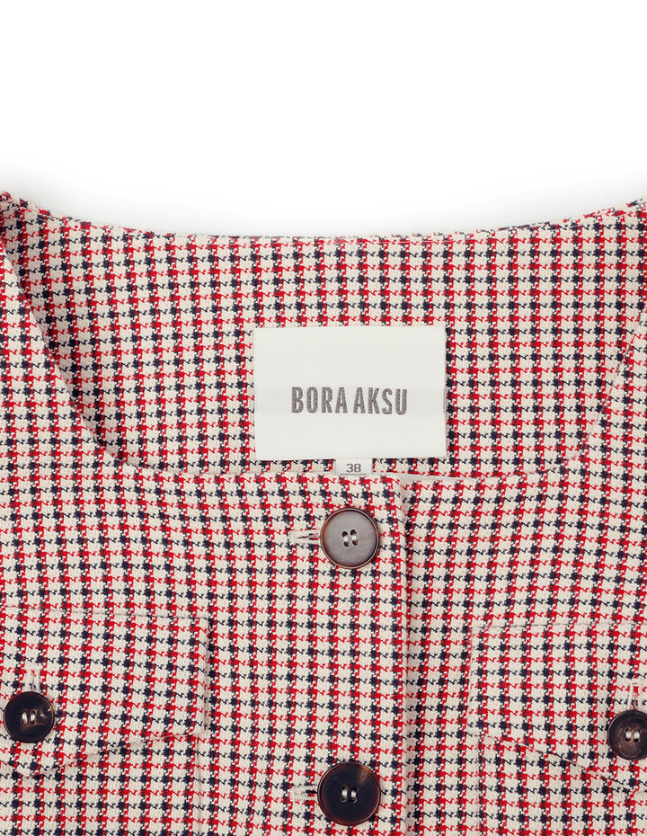 BORA AKSU Houndstooth Tweed Cropped Jacket