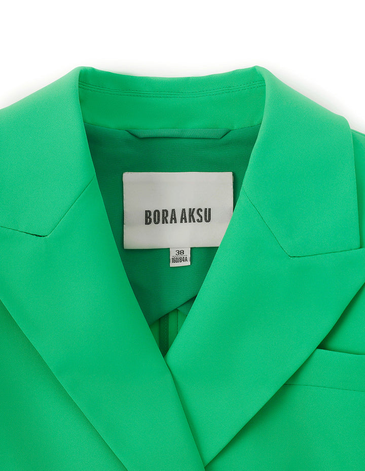 BORA AKSU Pistol Lapel Collar Short-Sleeve Fitted Blazer