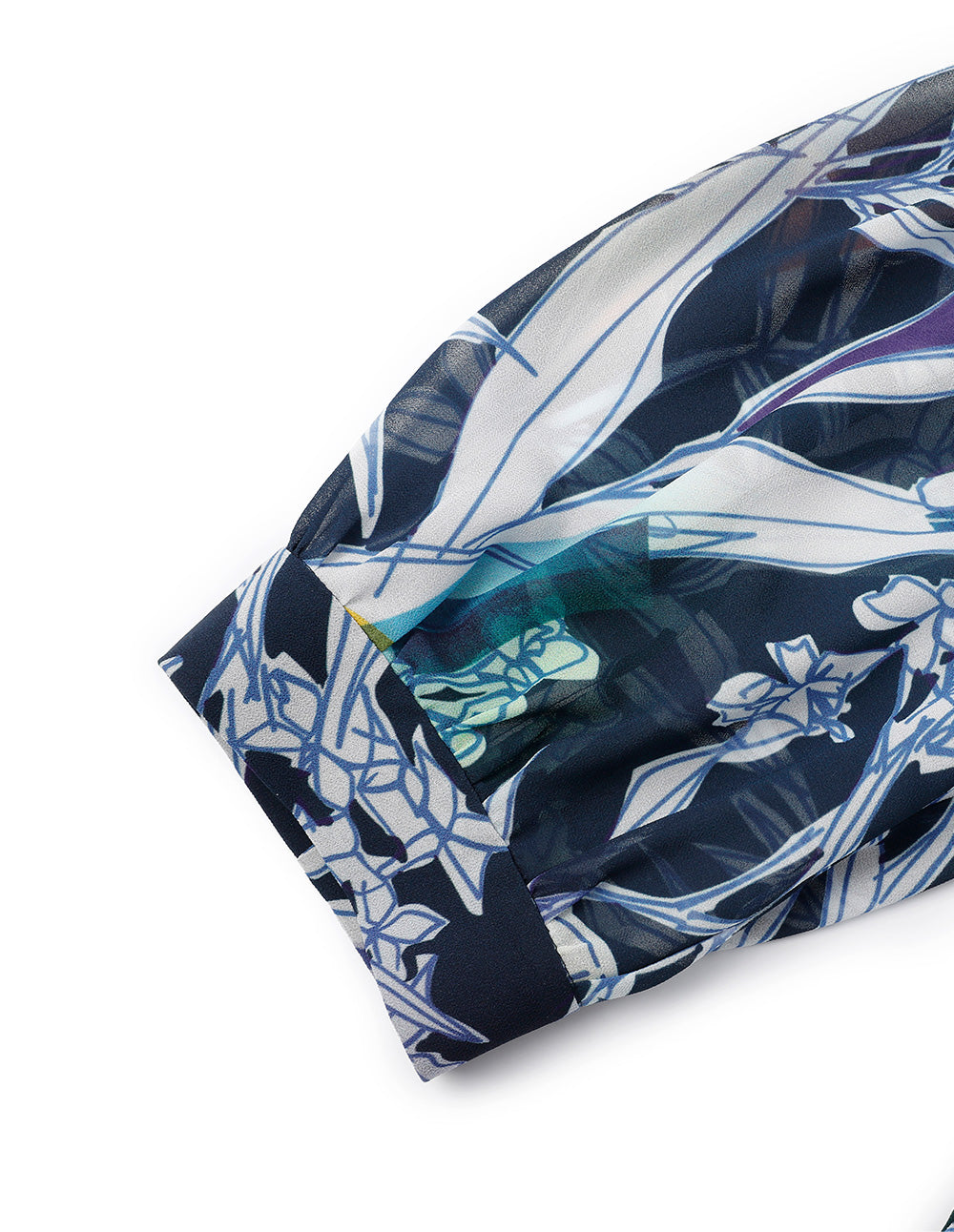 BORA AKSU French Puff Sleeve Designer Hand-Painted Print Dress