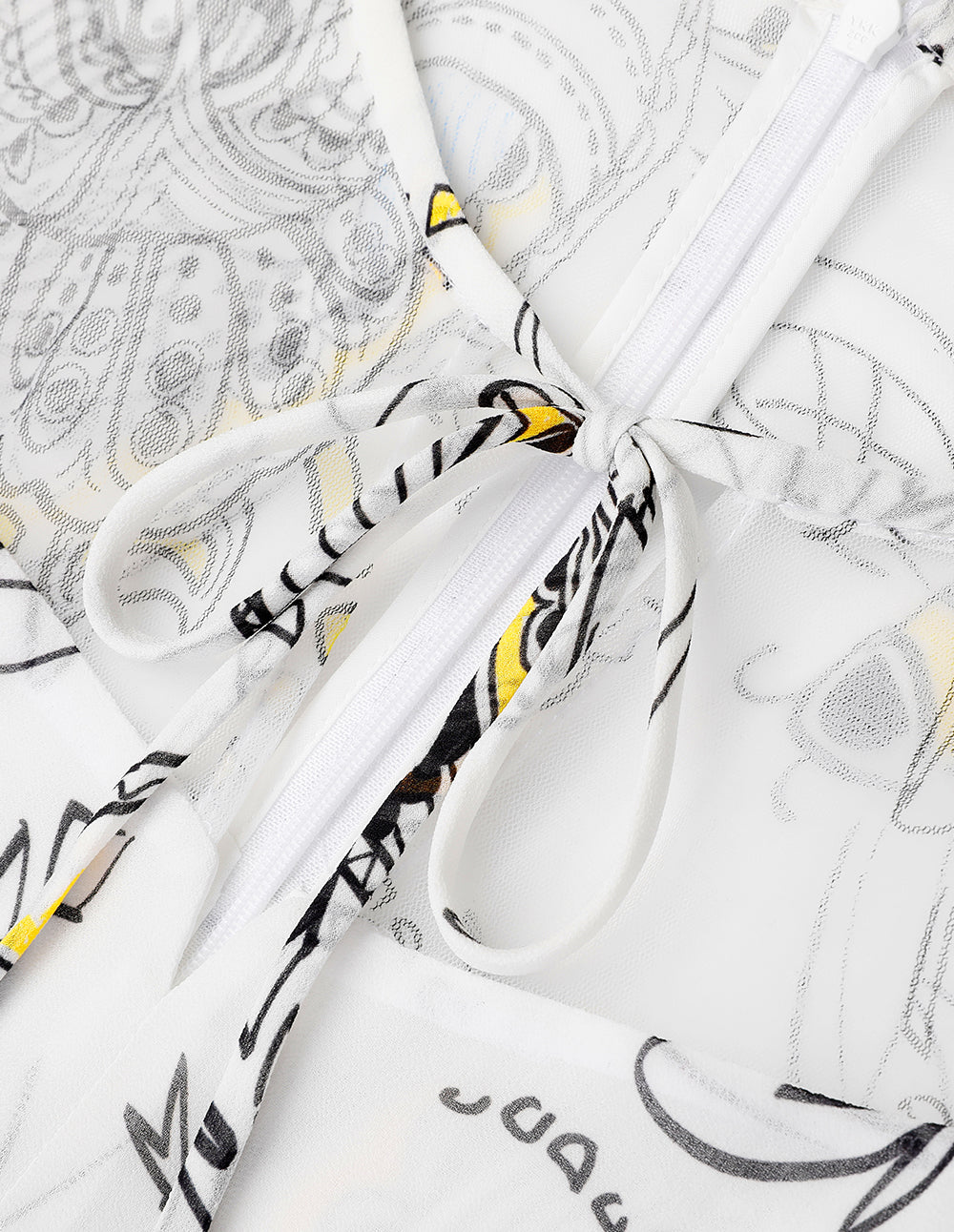 BORA AKSU Funny Insect-Print Mesh Panel Dress