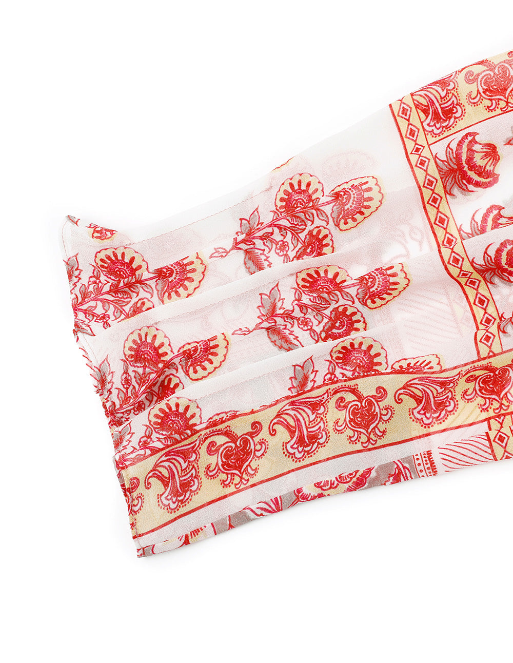 BORA AKSU Vintage Square Neck Tie Pleated Print Dress