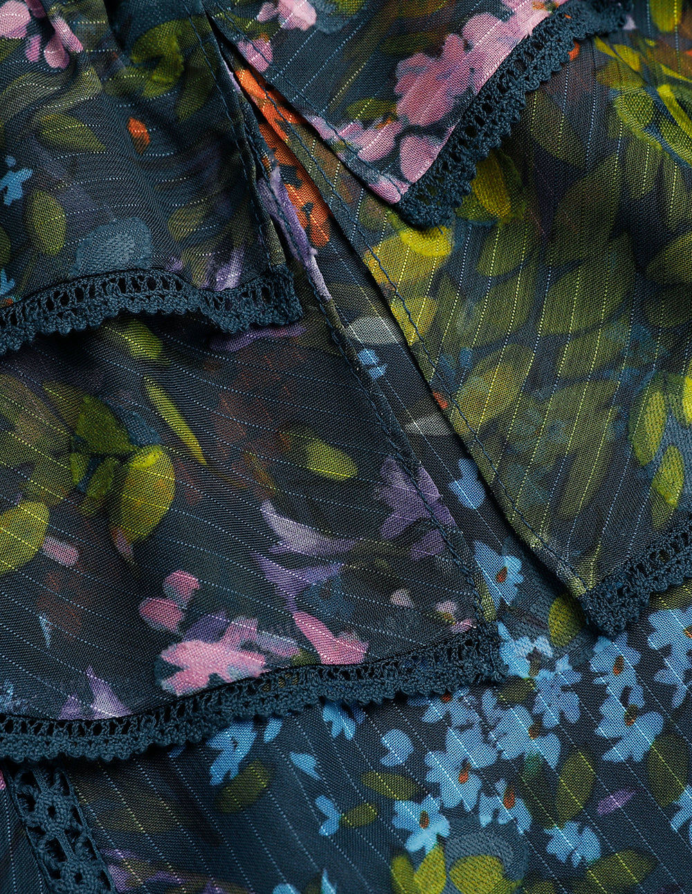 BORA AKSU Sheer Mesh Stitching A Hem Printed Dress