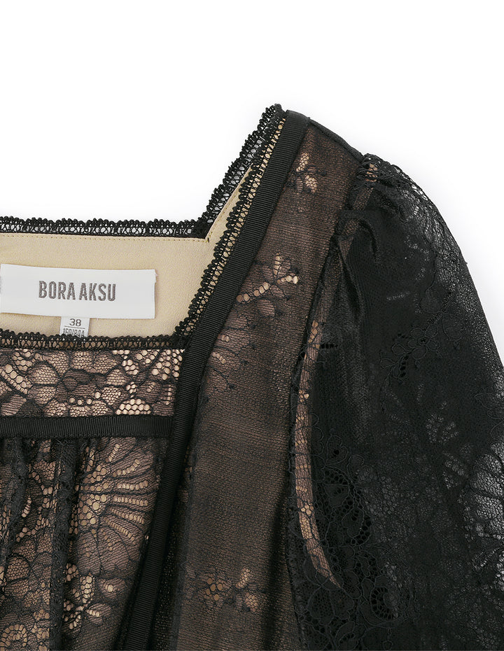 BORA AKSU French Lace Square Neck Dress