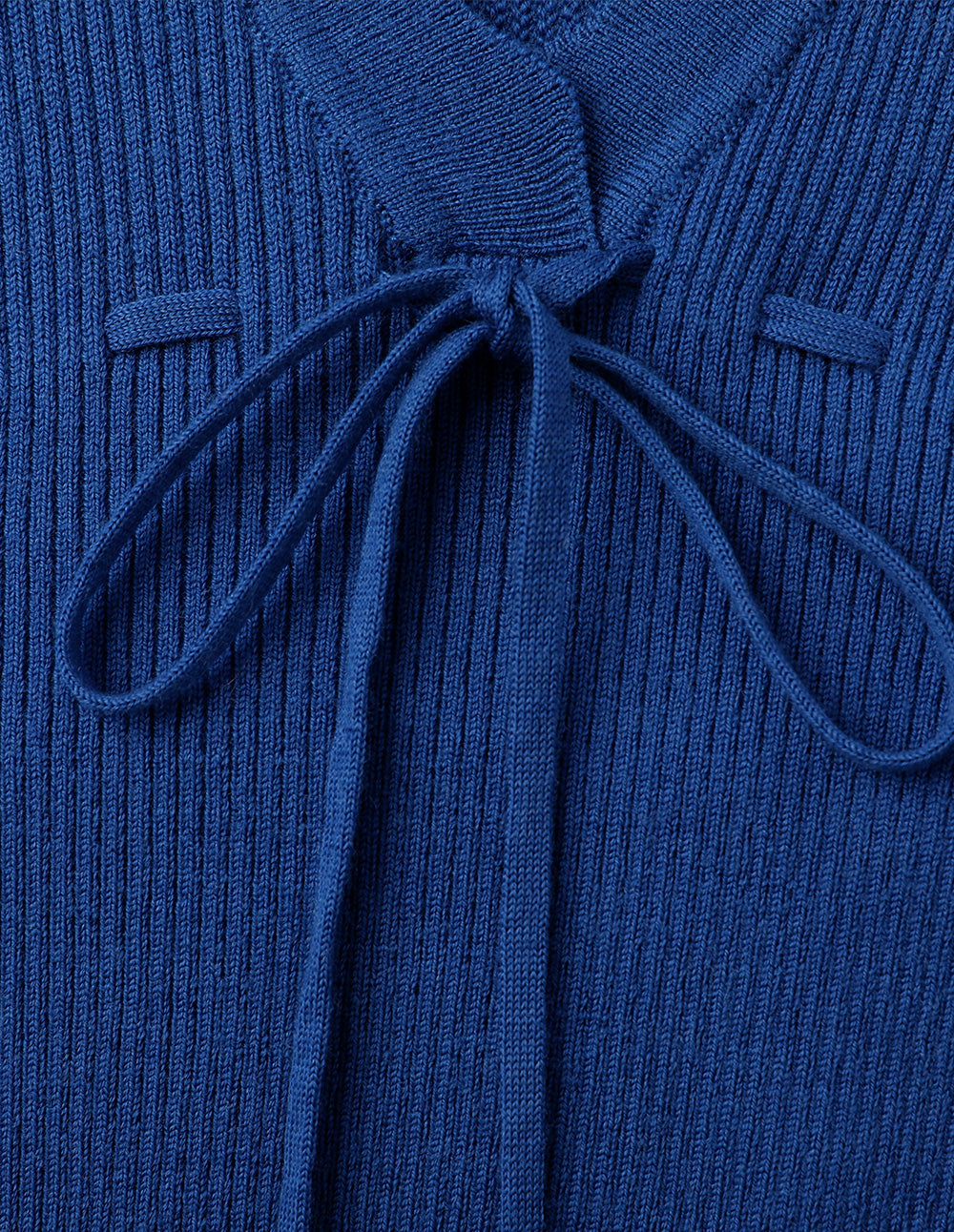 BORA AKSU V-Neck Pleated Hem Drawstring Waist Wool Knitted Dress