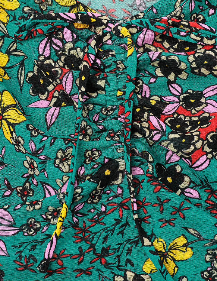 BORA AKSU Retro Court Style Generous Collar Printed Top