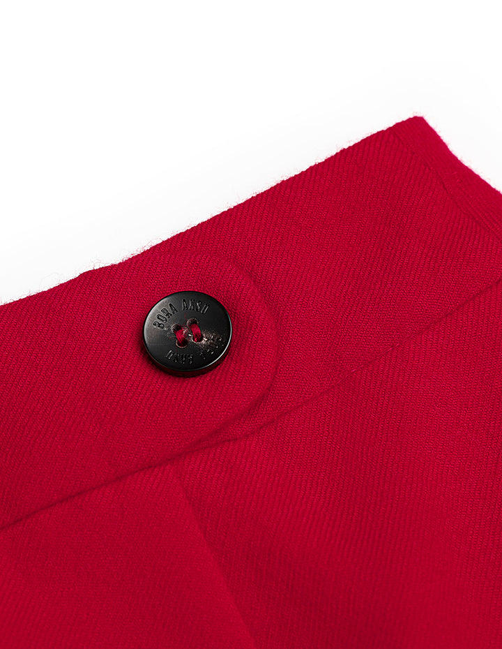 BORA AKSU Cherry Red Sheep's Wool Skirt