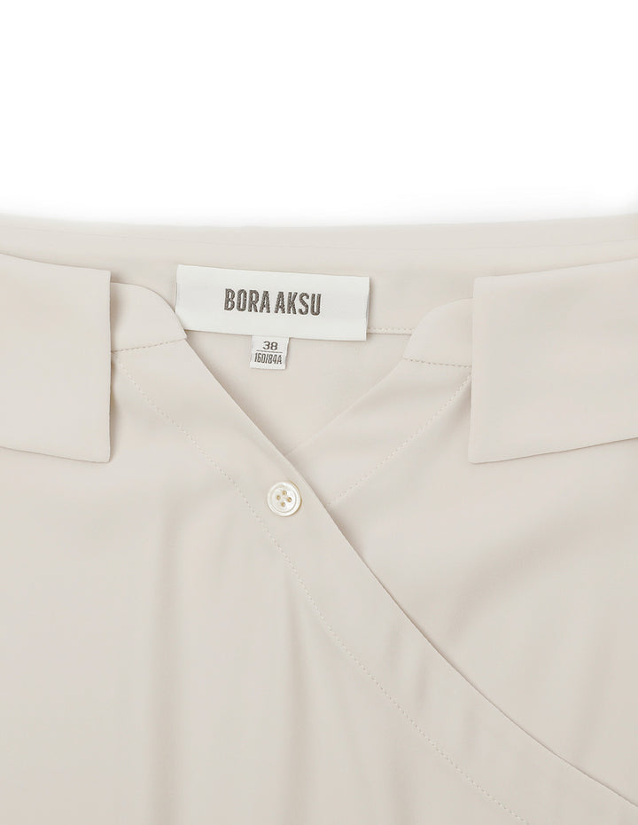 BORA AKSU Elegant Off-Shoulder One-Word Puff Sleeve Long-Sleeved Shirt