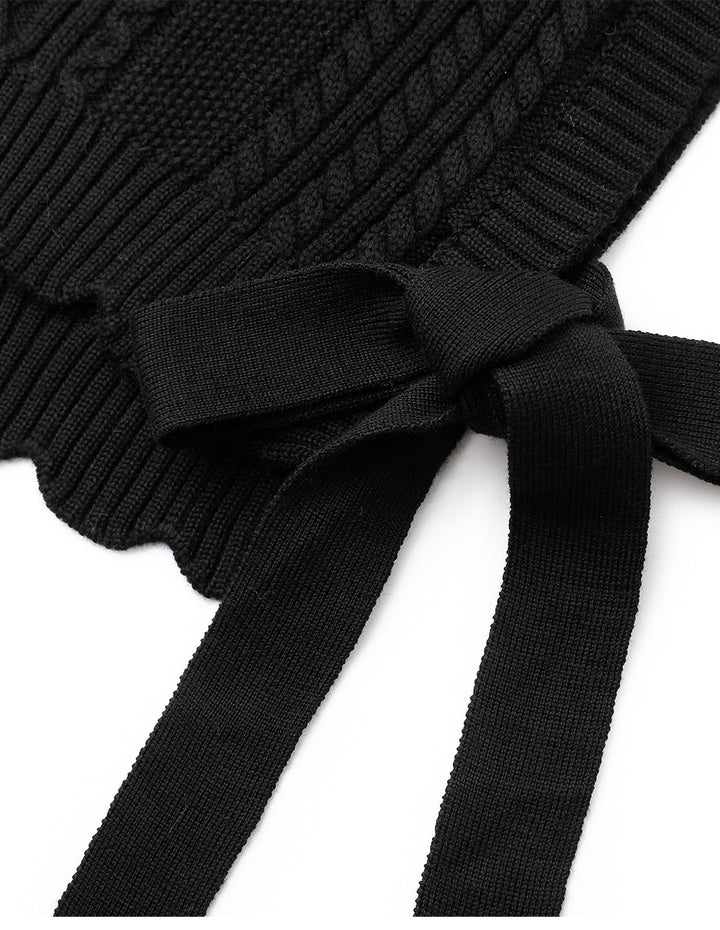 BORA AKSU Coordinating Cropped Wool Vest With Split Bow