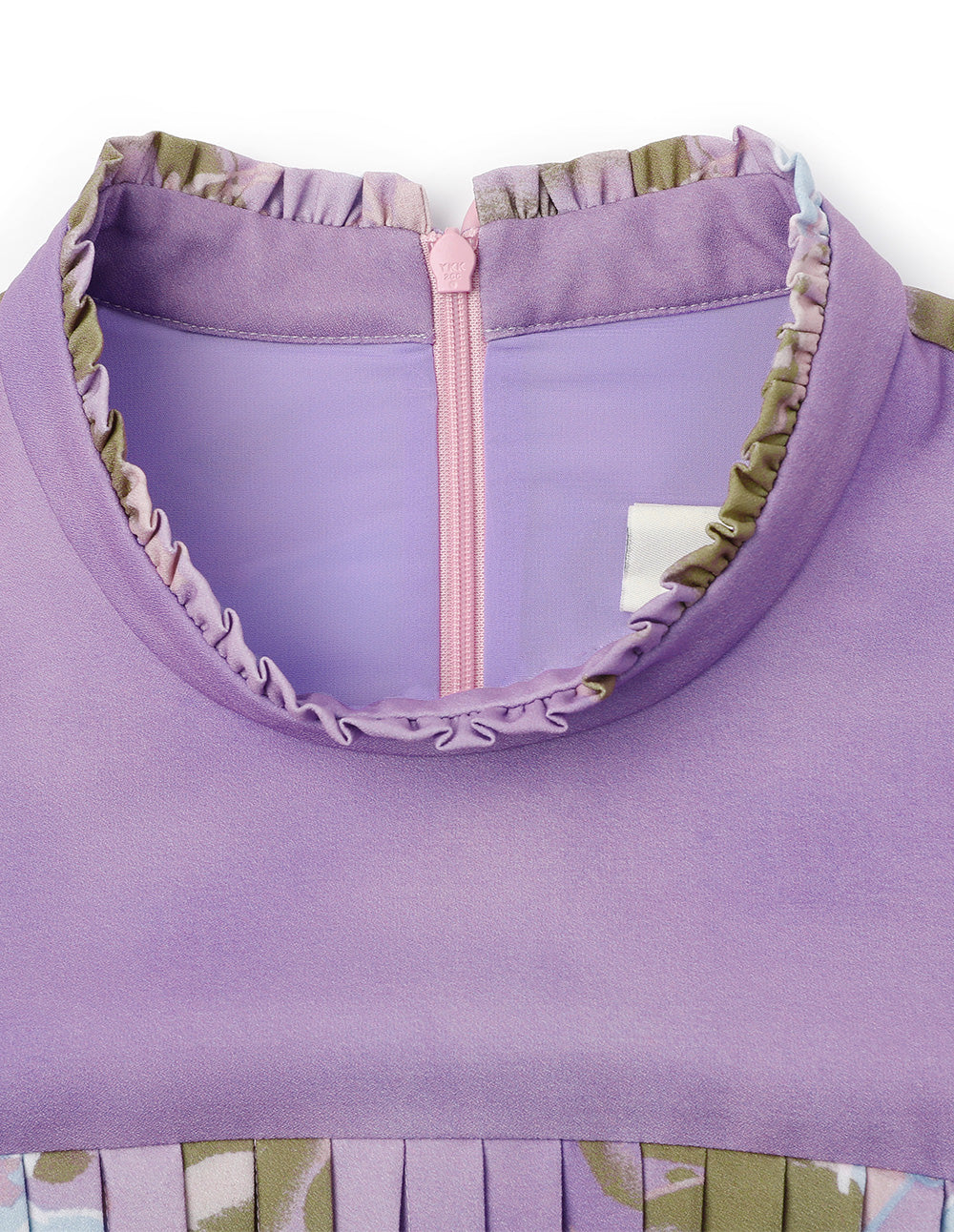 BORA AKSU Stand Collar Pleated Printed Dress