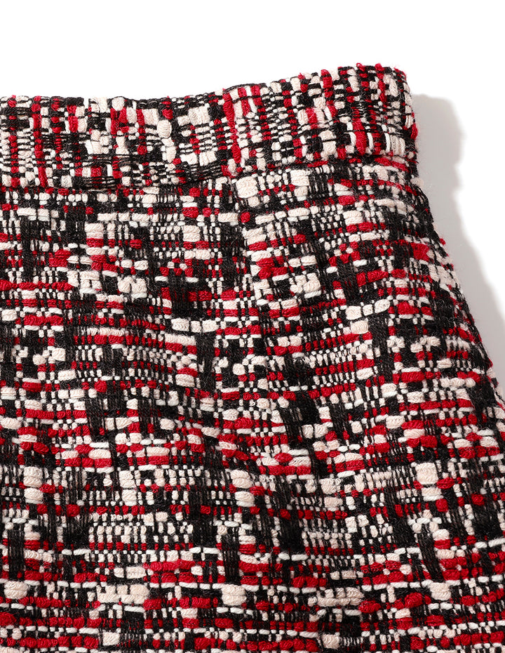 BORA AKSU Red And Black Tweed Pack Hip Skirt