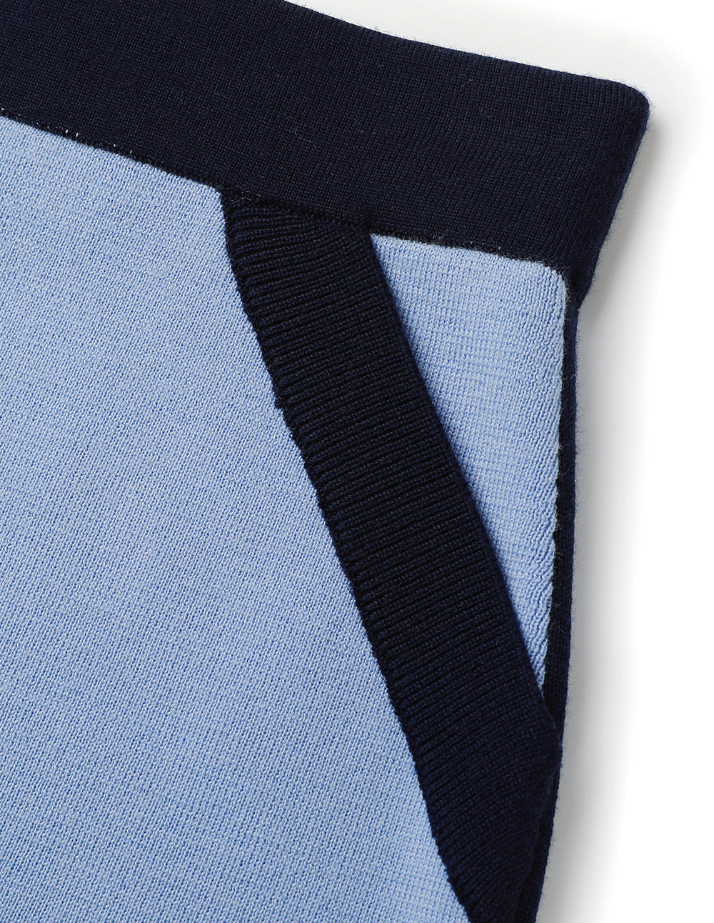 BORA AKSU Elegant And Simple Foggy Blue Colour-Block Knitted Skirt