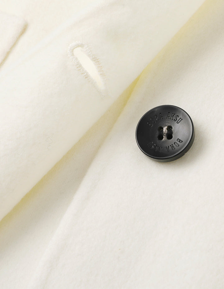 BORA AKSU French Elegant Mulberry Silk Blended Wool Coat