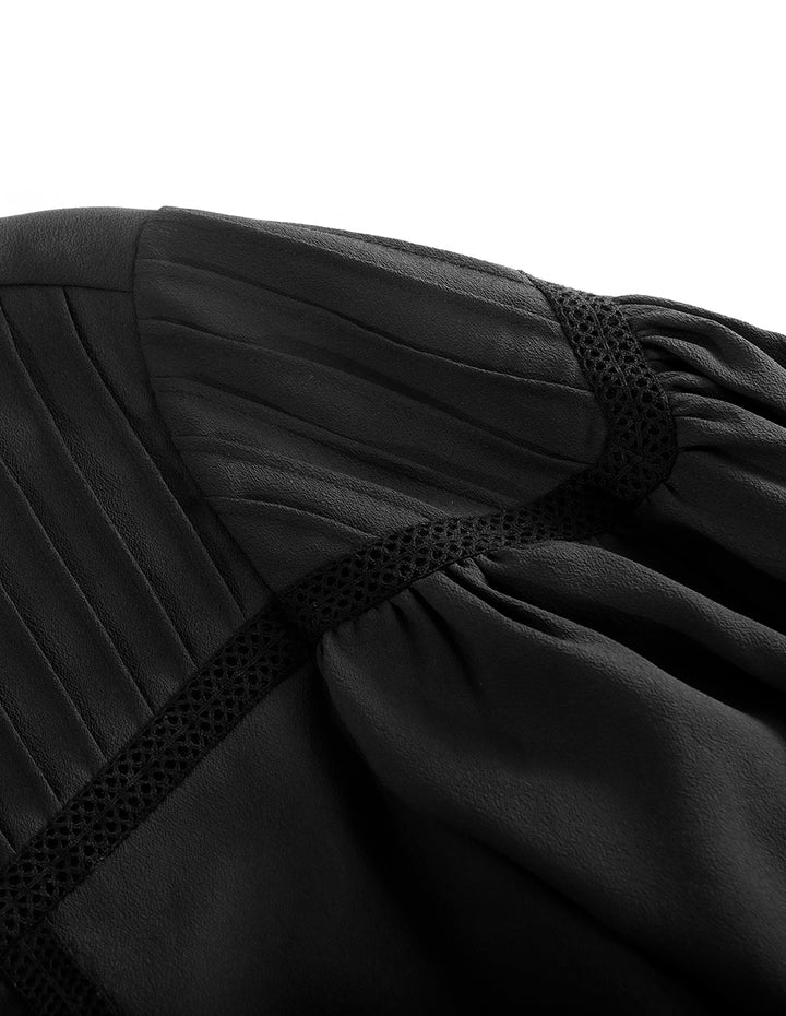 BORA AKSU Lace Lotus Leaf Stitching Dress