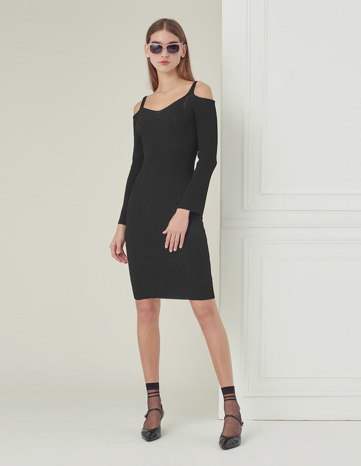 Classic black off-shoulder dress